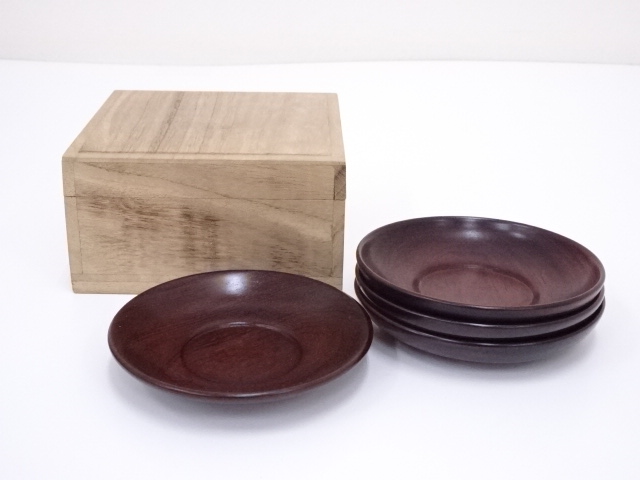 唐木円式茶托4客